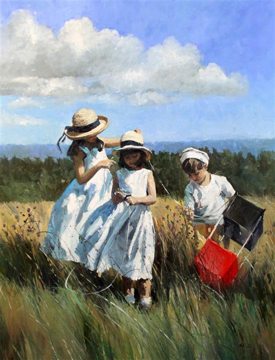§ Sherree Valentine-Daines (1956 - ) Winding the string, Boxhill 36 x 28in.